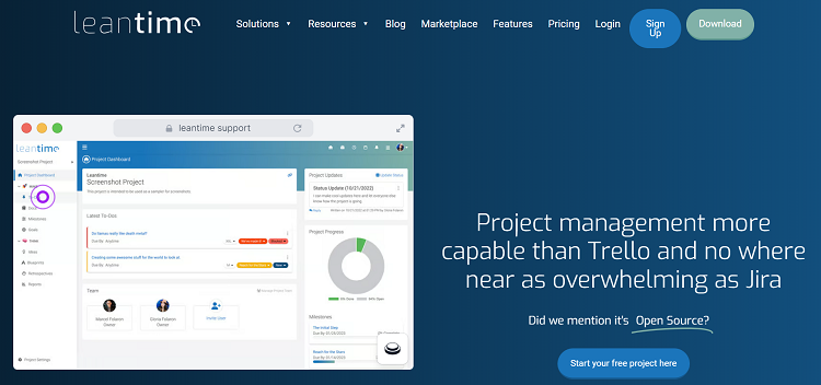 open source oroject management system leantime